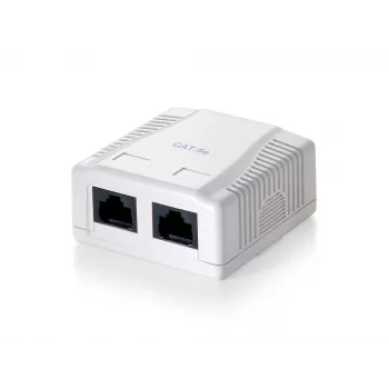 Equip 2-porttinen Cat.5e pinta-asennusrasia, RJ-45, 5e, valkoinen, 59 mm, 29,5 mm, 61 mm