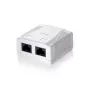 Equip 2-porttinen Cat.5e pinta-asennusrasia, RJ-45, 5e, valkoinen, 59 mm, 29,5 mm, 61 mm