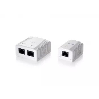 Equip 2-porttinen Cat.5e pinta-asennusrasia, RJ-45, 5e, valkoinen, 59 mm, 29,5 mm, 61 mm