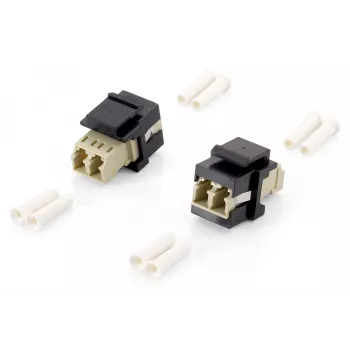 Equip kuituoptinen Keystone-sovitin, LC Duplex, LC/LC, beige, musta, 17,8 mm, 29 mm, 16,1 mm, 6,5 g