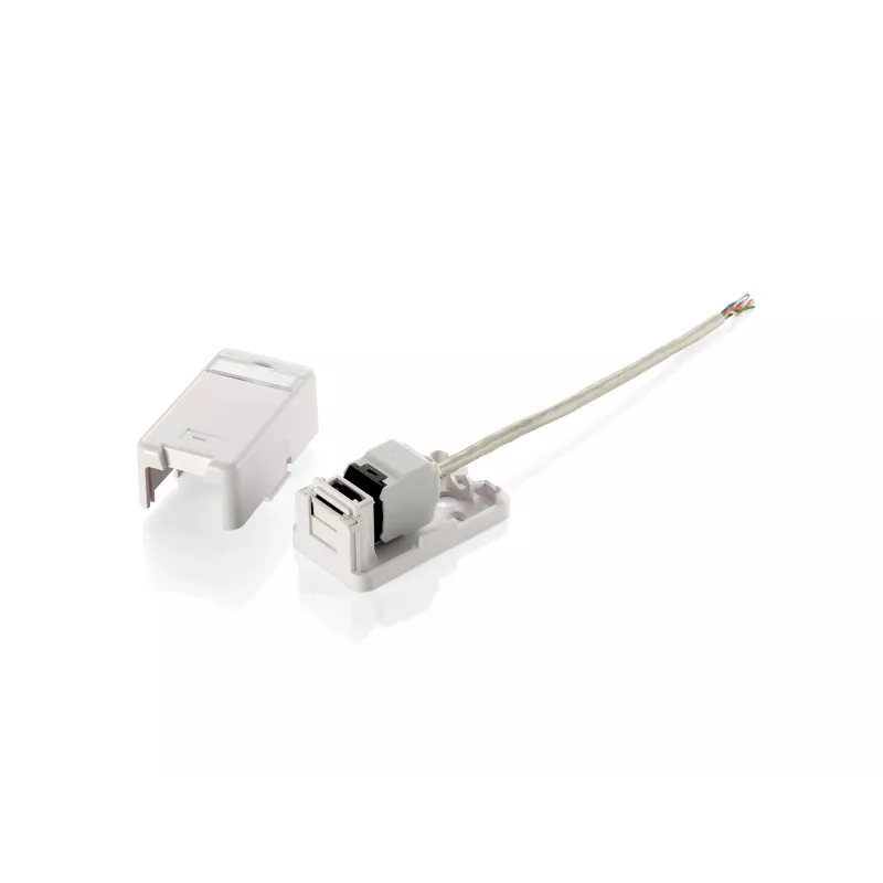 1-porttinen Keystone Jack -pinta-asennusrasia Equip 125121