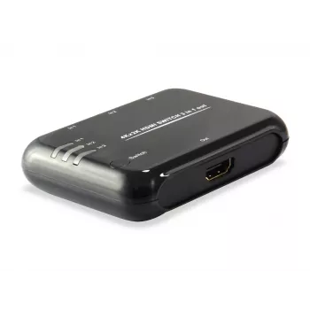 Equip HDMI 1.4 -kytkin 3x1, HDMI, muovi, musta, IR, 7.1-kanavaa, DTS-HD, Dolby TrueHD