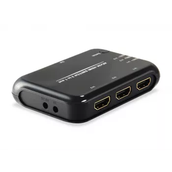 Equip HDMI 1.4 -kytkin 3x1, HDMI, muovi, musta, IR, 7.1-kanavaa, DTS-HD, Dolby TrueHD
