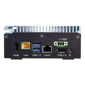 Shuttle Edge PC SPCEL02, Intel Celeron J6412, 1x HDMI, 2x 2.5G LAN, 1x COM, DIO (4x in, 4x out), 3x USB, 2x M.2, 12-24V, 24/7 jatkuva käyttö, tuuletinon, sis. VESA- ja DIN-kiskokiinnikkeen
