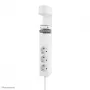 Neomounts DS22-840WH6 pöytäpistorasia puristimella ja USB-C- ja USB-A-liitännöillä – pikalataus