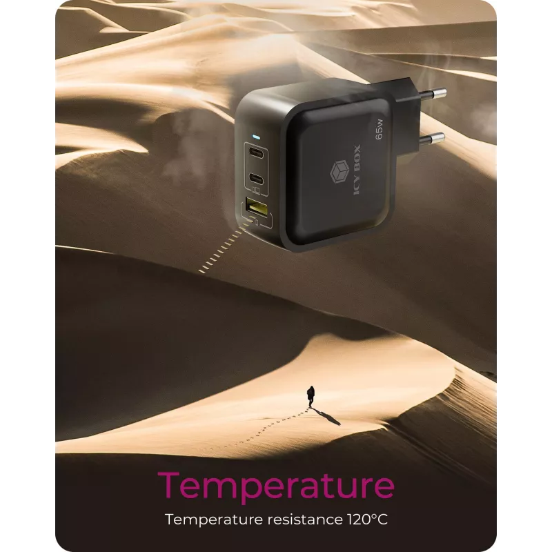 Laturi Indoor ICY BOX IB-PS1030-PD universaali musta pikalataus