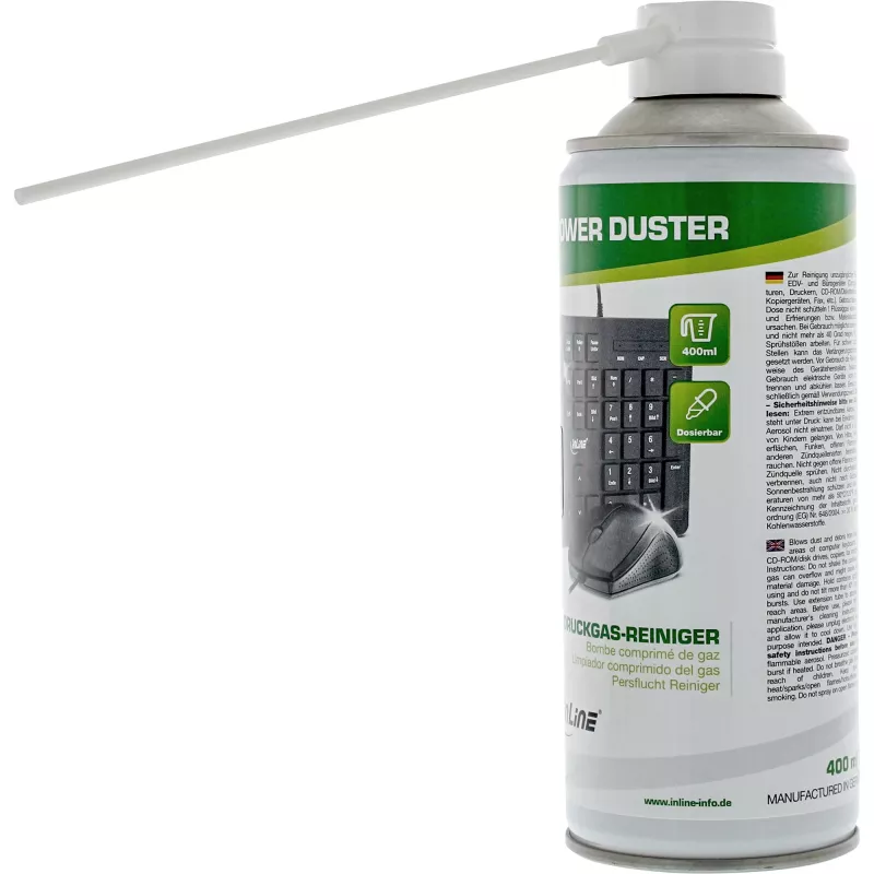 Paineilmapuhdistussuihkepullo 400 ml — InLine, korkeapaine IT-, palvelin- ja PC-huoltoon