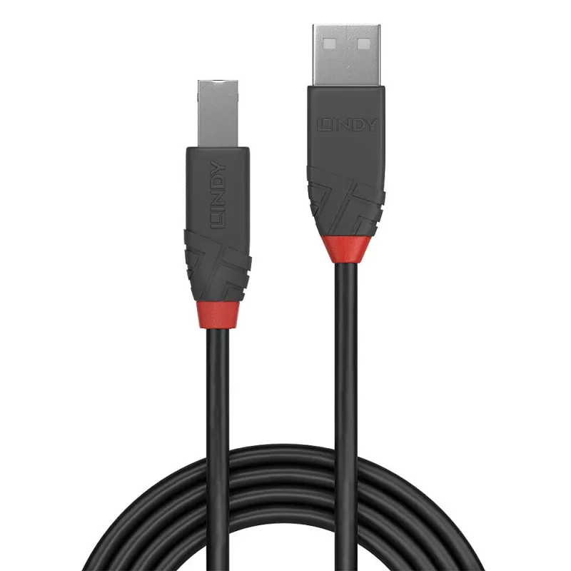Lindy 1m USB 2.0 Type-A - Type-B -kaapeli, Anthra Line