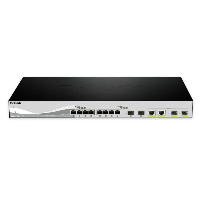 D-Link DXS-1210-12SC/E verkkokytkin Managed L2 10G Ethernet (100/1000/10000) 1U musta, hopea
