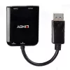 Lindy 38430 USB-keskitin DisplayPort 21600 Mbit/s musta