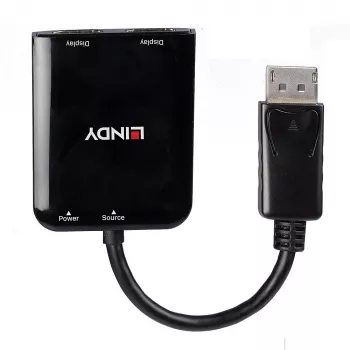 Lindy 38430 USB-keskitin DisplayPort 21600 Mbit/s musta
