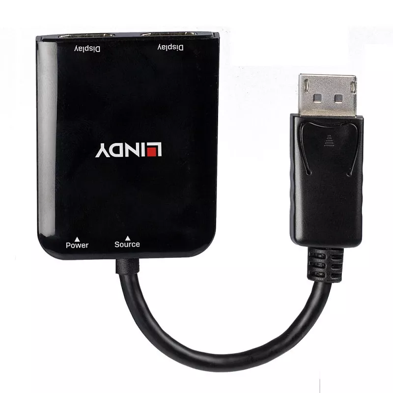 Lindy 38430 USB-keskitin DisplayPort 21600 Mbit/s musta
