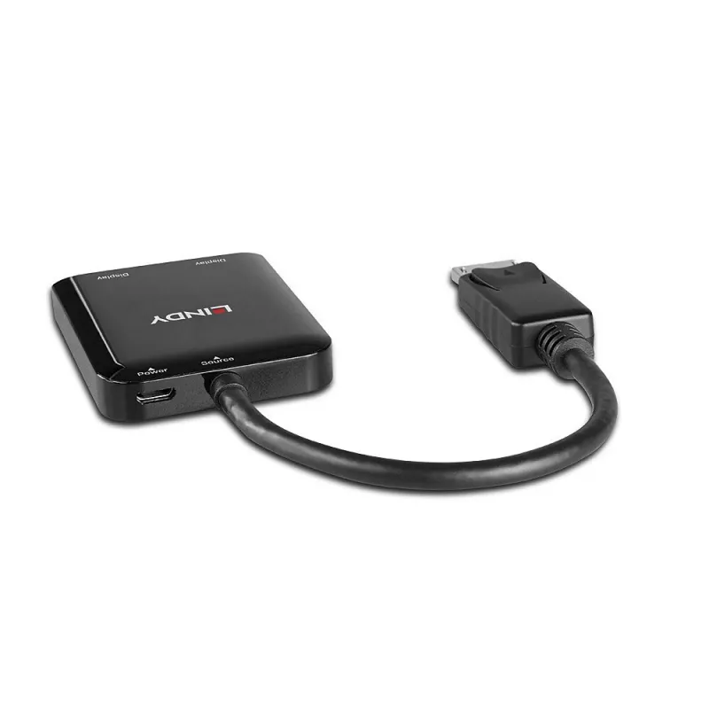 Lindy 38430 USB-keskitin DisplayPort 21600 Mbit/s musta
