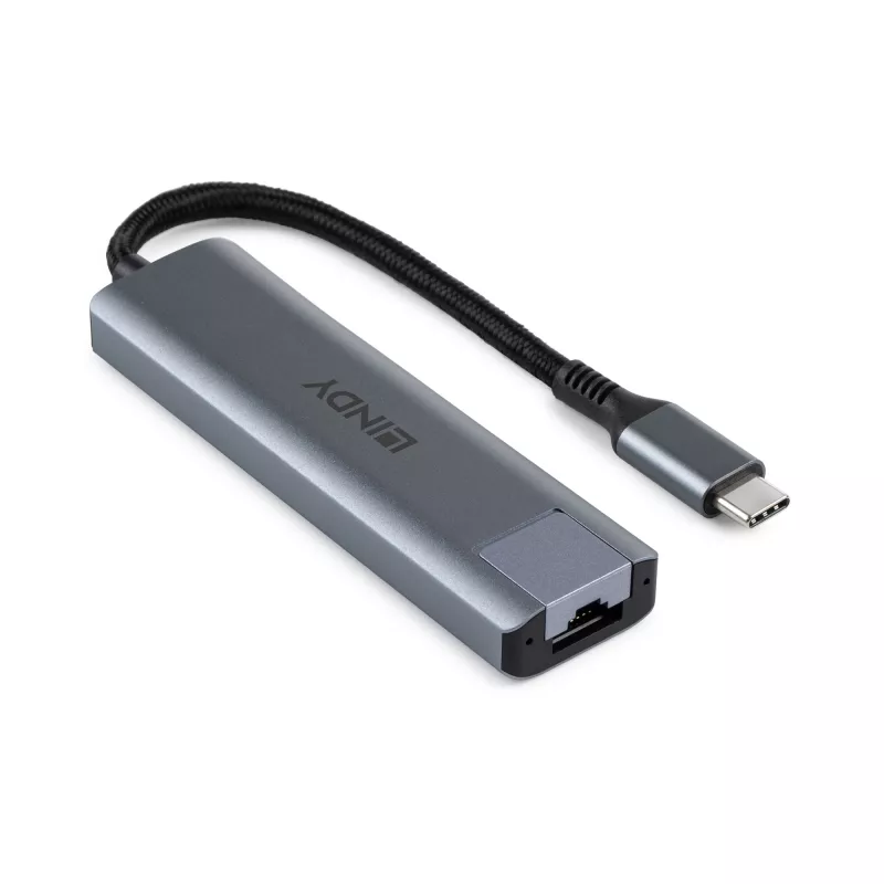Lindy USB 3.2 Gen 2 Type-C-keskitin & Gigabit Ethernet