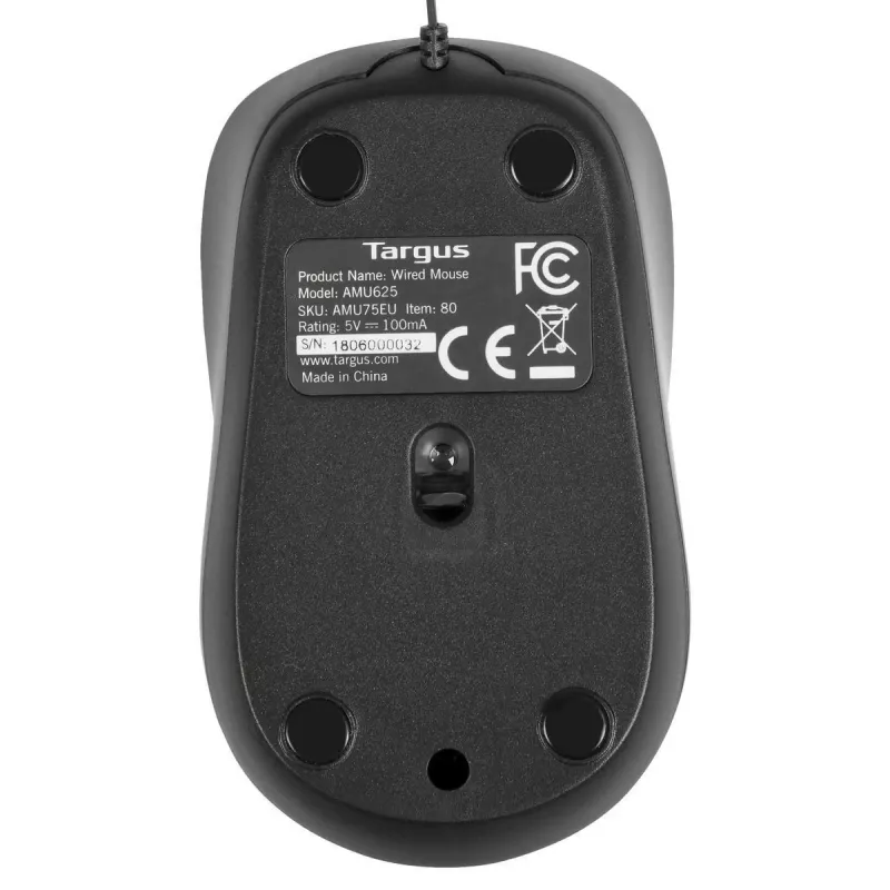Targus AMU75EU hiiri matka molempikätinen USB Type-A Blue Trace 1000 DPI