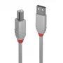 Lindy 3 m USB 2.0 Type-A–B-kaapeli, Anthra Line, harmaa