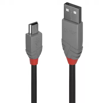 Lindy 0,2 m USB 2.0 Type-A–Mini-B-kaapeli, Anthra Line