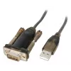 Lindy USB–sarjaportti-konvertteri Lite, harmaa, läpinäkyvä, 1,5 m, USB Type-A, RS-232, pistoke, pistoke