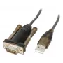 Lindy USB–sarjaportti-konvertteri Lite, harmaa, läpinäkyvä, 1,5 m, USB Type-A, RS-232, pistoke, pistoke