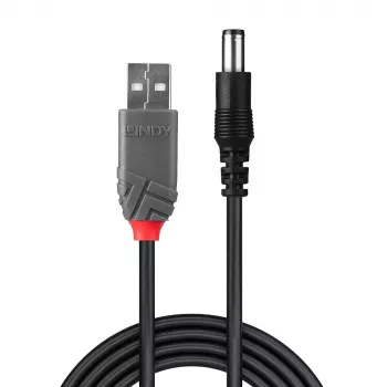 Lindy USB 2.0 Type-A - 5,5 mm DC -kaapeli, 1,5 m