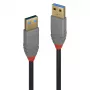 USB-kaapeli Lindy 2 m USB 3.2 Type-A -kaapeli 5 Gbit/s Anthra Line