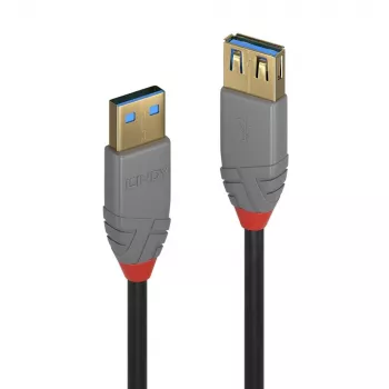 Lindy 1 m USB 3.2 Type-A -jatkokaapeli, 5 Gbit/s, Anthra Line