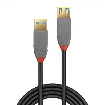 Lindy 1 m USB 3.2 Type-A -jatkokaapeli, 5 Gbit/s, Anthra Line