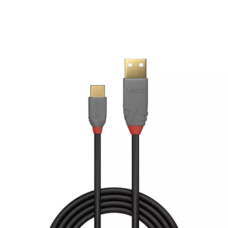 Lindy 2 m USB 2.0 Type-A-Type-C -kaapeli, Anthra Line