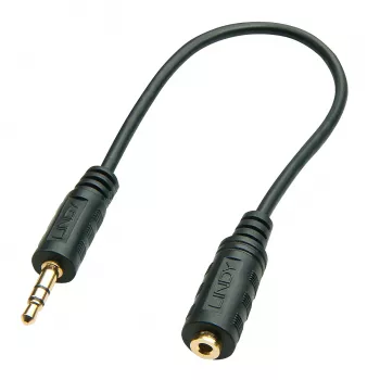 3,5 mm pistoke - 2,5 mm liitin -audiosovitin 20 cm musta