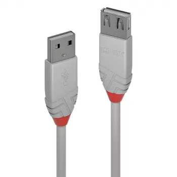 Lindy 2 m USB 2.0 Type-A -jatkokaapeli, Anthra Line, harmaa