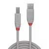 Lindy 0,5 m USB 2.0 Type-A-Type-B -kaapeli, Anthra Line, harmaa