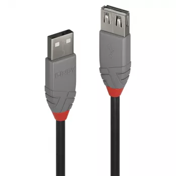 Lindy 5 m USB 2.0 Type-A -jatkokaapeli, Anthra Line