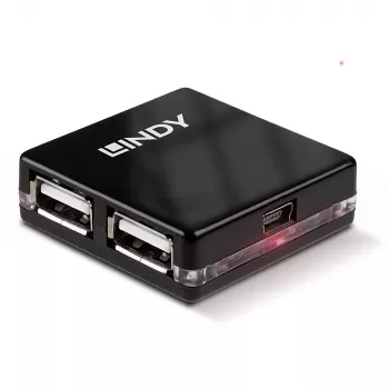USB-keskitin Lindy 4 portin USB 2.0 Mini Hub