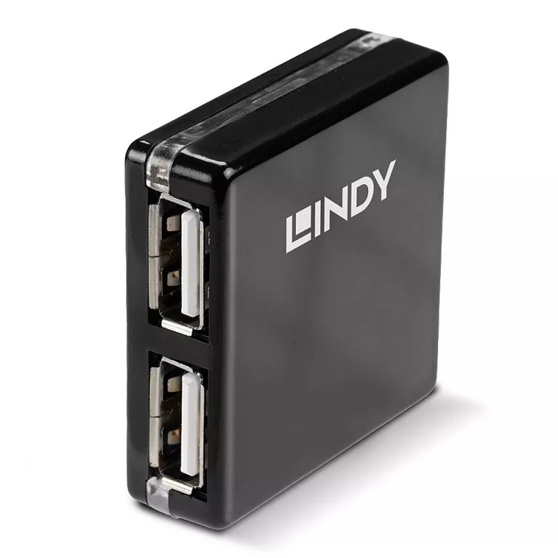 USB-keskitin Lindy 4 portin USB 2.0 Mini Hub