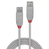 Lindy 5 m USB 2.0 Type-A -jatkokaapeli, Anthra Line, harmaa