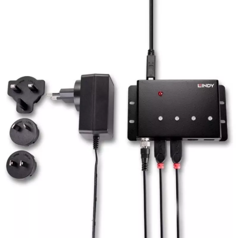 Lindy 4 portin USB 3.0 -metallikeskitin