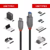 Lindy 3 m USB 3.2 tyyppi C – B -kaapeli, Anthra Line