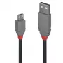 Lindy USB 2.0 tyyppi A – Micro-B -kaapeli, 0,2 m, Anthra Line