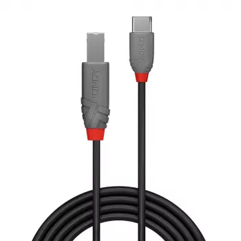 USB 2.0 Type-C–B-kaapeli Lindy 36940 0,5 m Anthra Line