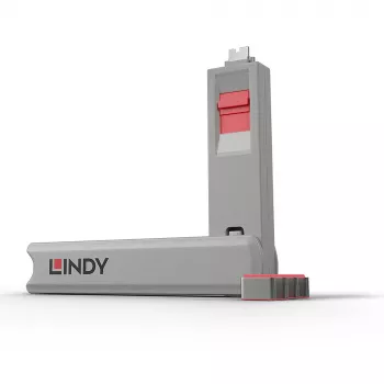 USB Type-C -porttitulpan avainsarja Lindy, 4 kpl:n pakkaus, pinkki