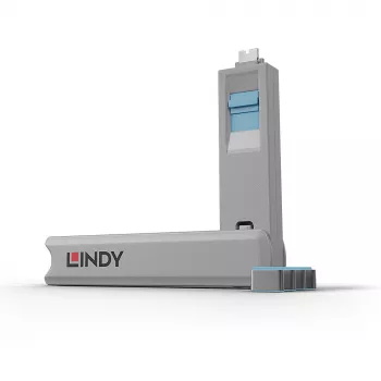 Porttitulppa Lindy USB Type C -porttitulpan avainpaketti 4 kpl sininen