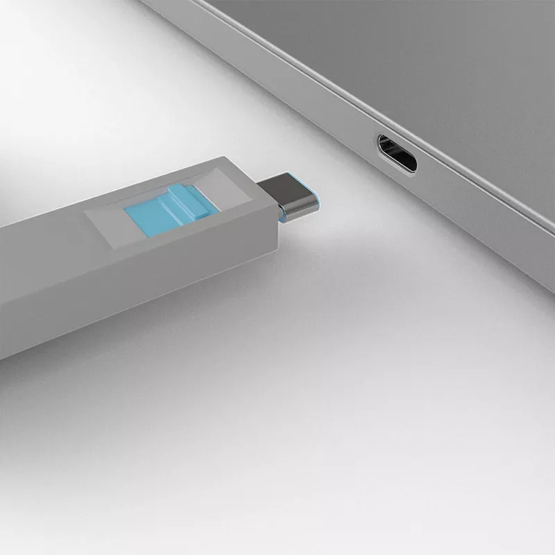 Porttitulppa Lindy USB Type C -porttitulpan avainpaketti 4 kpl sininen