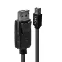 Lindy 2 m Mini DisplayPort uros – DisplayPort uros, musta, 2 m, Mini DisplayPort, DisplayPort, uros, uros, 2560 x 1600 pikseliä