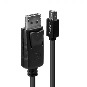 Lindy 3 m Mini DisplayPort uros – DisplayPort uros, musta, 3 m, Mini DisplayPort, DisplayPort, uros, uros, 2560 x 1600 pikseliä