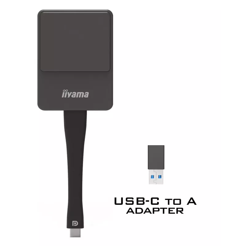 iiyama WP D002C langaton esitysdongle, USB-C (DP-Alt), E-Share, hopea/musta