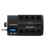 Keskeytymätön virransyöttö CYBERPOWER BR700ELCD, Line-Interactive 0,7 kVA (420 W), 8x Type-F-lähtöä, LCD, AVR
