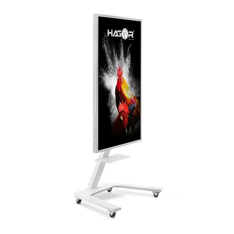 Hagor ST SA Flip II liikuteltava kärrytelinen Samsung Flip WM65R 65 tuuman näytölle, valkoinen