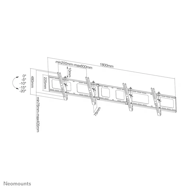 Neomounts NS-WMB200Schwarz menutaulun seinäteline 40-52