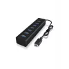 ICY BOX IB-HUB1700-C3 USB 3.2 Gen 1 (3.1 Gen 1) Type-C 5000 Mbit/s musta