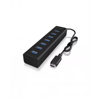 ICY BOX IB-HUB1700-C3 USB 3.2 Gen 1 (3.1 Gen 1) Type-C 5000 Mbit/s musta